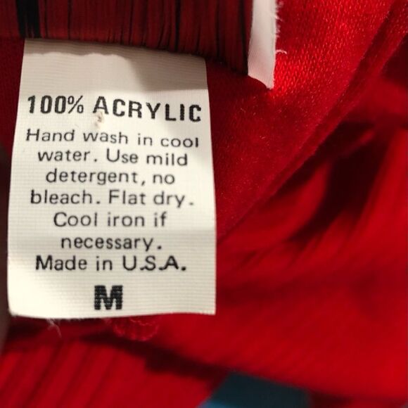 Vintage Red Knit Sweater Dress Size Medium 80s 90s - Picture 8 of 8